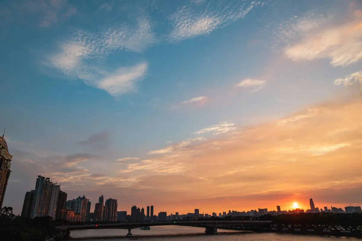 海心桥的晚霞